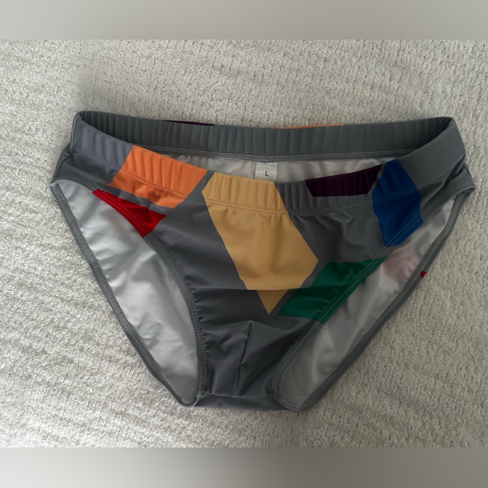 Colorful Geometric Swim Briefs